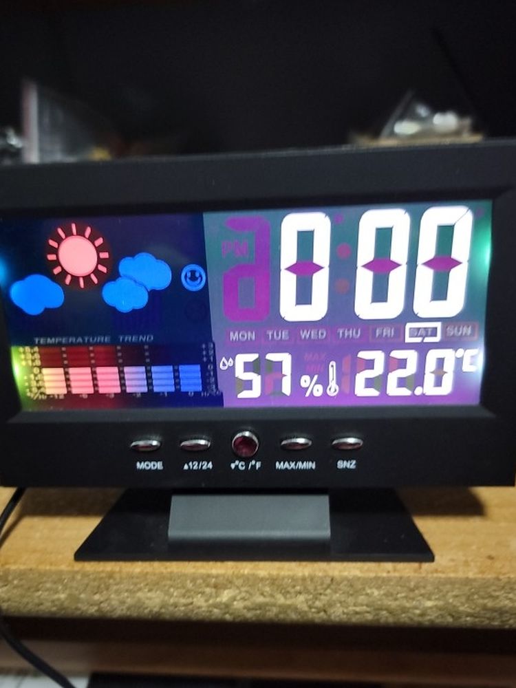 Digital Alarm Clock With Weather Temperature