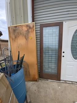 $100 solid wood beautiful glass decorative door slab