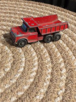 Vintage Matchbox Red Die-Cast Dump Truck Toy