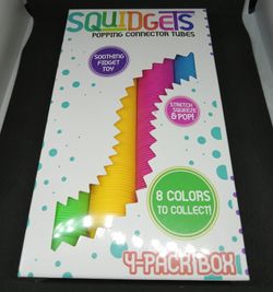 *Squidgets Popping Connector Tubes* 4-pack Box Fidget Toy NIB