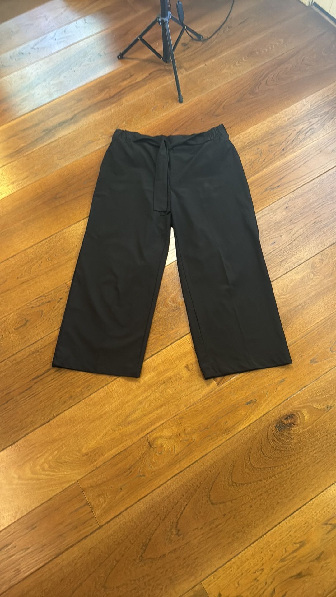 Calvin Klein Tie Front Pull On Wide Leg Pants  