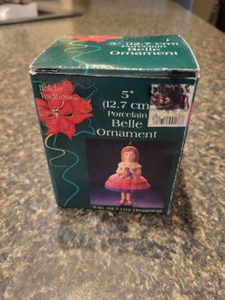 Holiday Traditions 5" porcelain Belle ornament