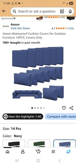 Waterproof Outdoor Cushion Covers 14-Piece Set