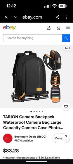Tarion Camera Backpack Photography Lens