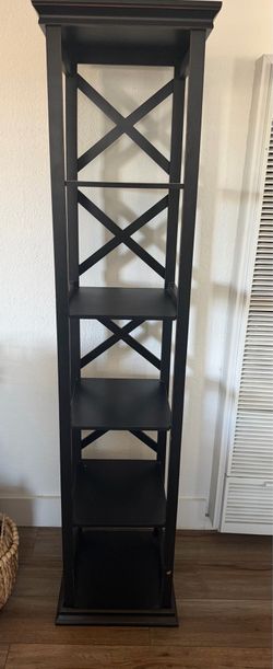 Tall Black Wood Bookshelf