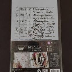 Prima Marketing/Finnabair "Documented"  Stencil 