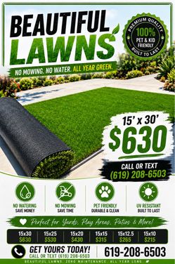 15x30 turf roll $630 firm brand new
