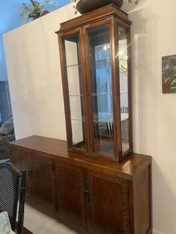 Flip Top Drop Brass Pulls 3 Drawers Two Door Compartment Server Credenza Bar Liquor Cabinet on Wheels