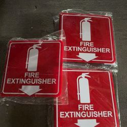 Fire Extinguisher Sign, 3 Pack Fire Extinguisher with Down Arrow - 6 x 6 Inches Acrylic Plastic Use for Home Office/Business