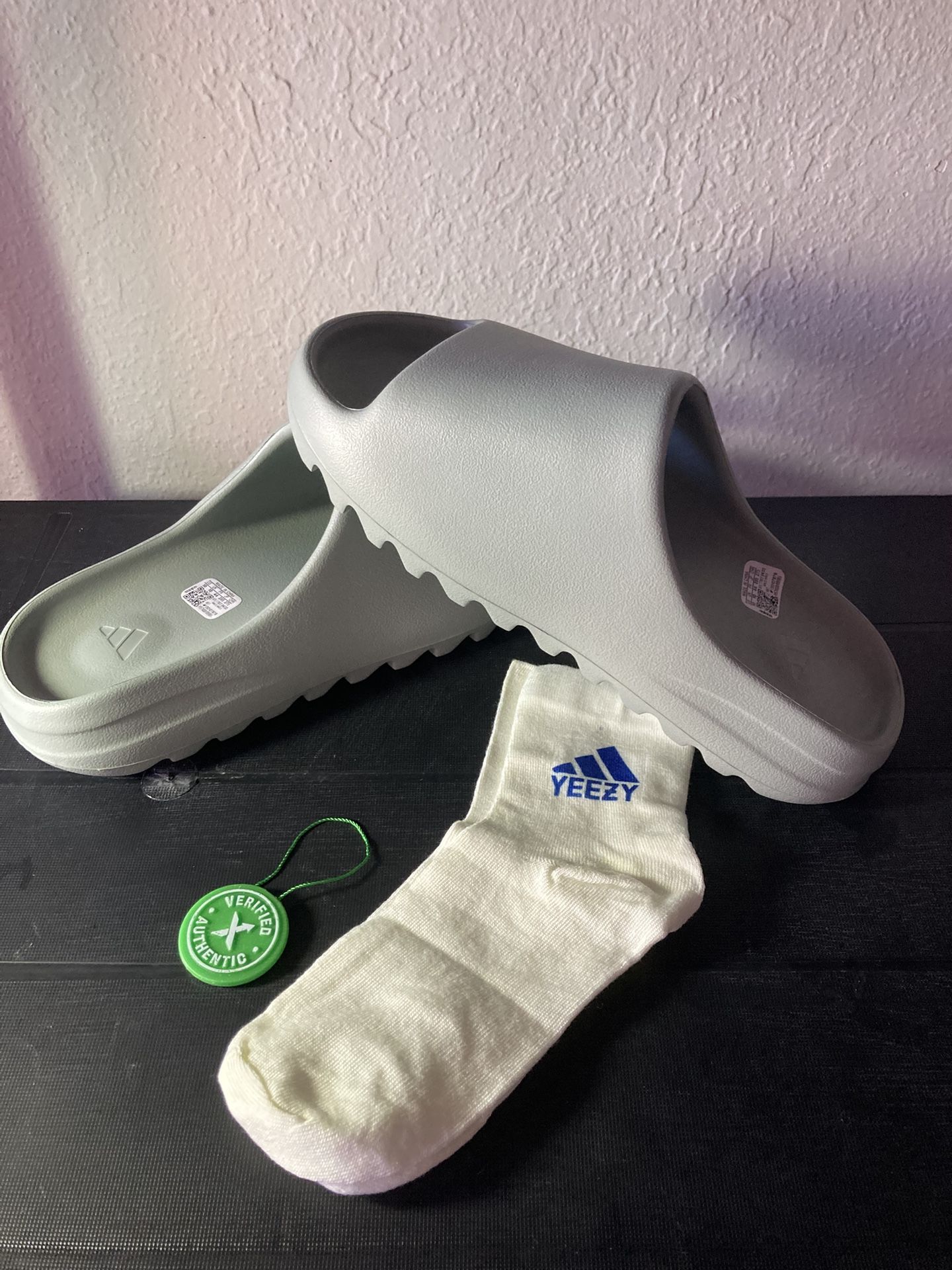 Slat Gray Yeezy Slides