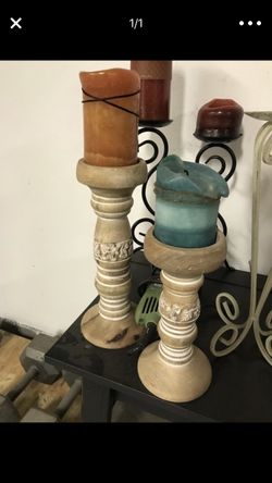Wooden candle holders