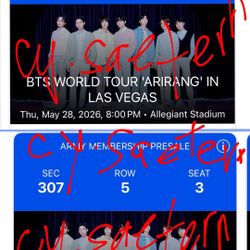 BTS VEGAS 5/28 Tickets 