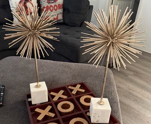 Sculptures Set – Gold & White Marble Look