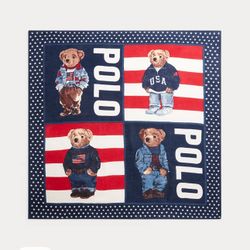 Ralph Lauren Polo Bear Flag Scarf NWT