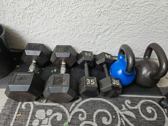 Dumbells + Kettle bells