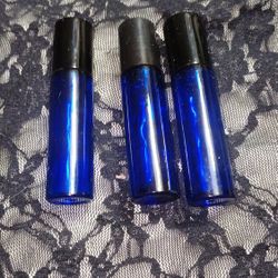 3 - 10 ml Cobalt Perfume Bottles