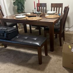 Dining Table and 4 Chairs and Bench 