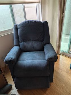 Blue Fabric Electric Recliner Chair