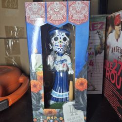 Dia De Los DODGERS sugar skull bobblehead
