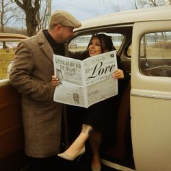 Newspaper Engagement Photo Shoot Prop