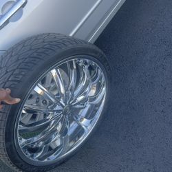 26 In Chrome BORGHINI Wheels  Deep Dish 295/30/26 Tires 