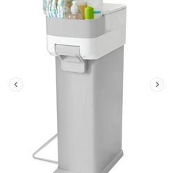 Skip Hop Diaper Pail with Dual Air-Lock, Universal Refill Bags, White 