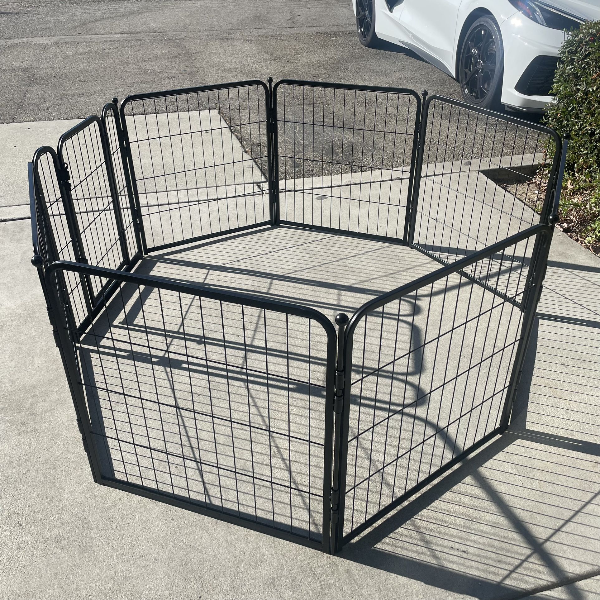 24” Tall Dog Playpen, Dog Run, Dog Cage 8 Panels Fence with Door
