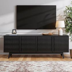 Northridge Home Del Rey Oaks 74 in. Accent Console in Black New Scratch and Dent