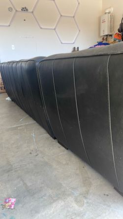 Black leather couch