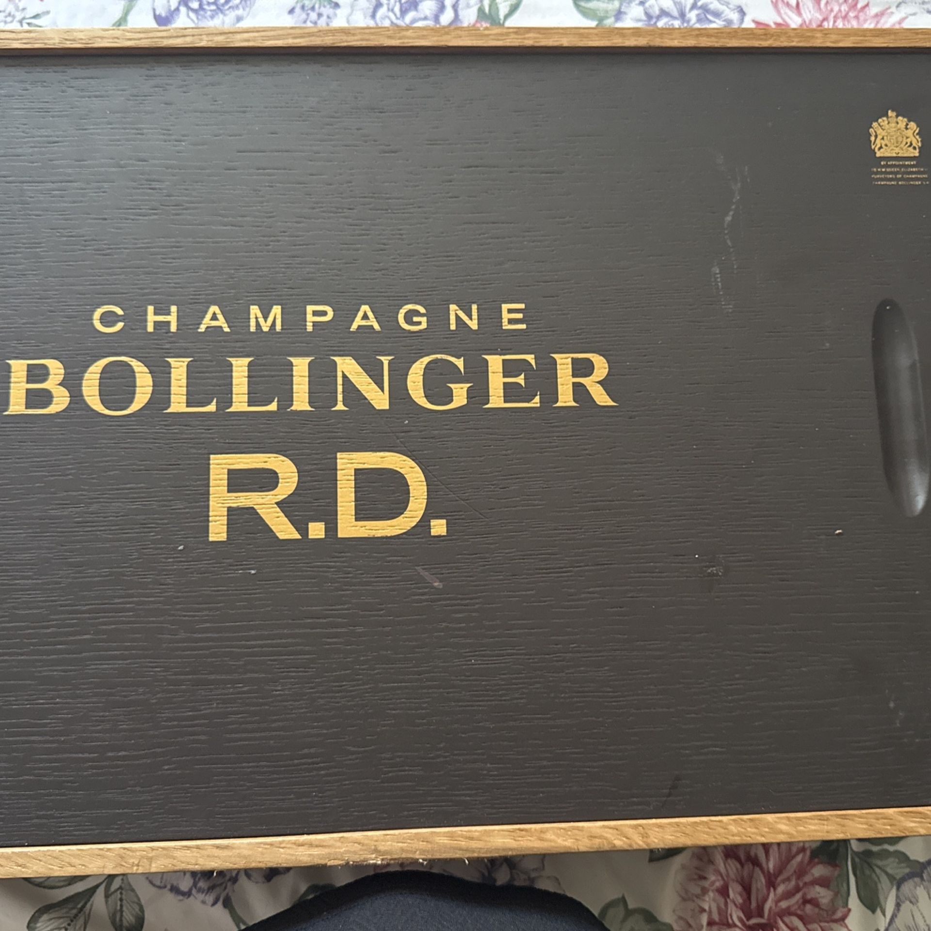 Vintage Bollinger R.D (FRANCE) Wooden Wood Champagne Bottle Box Empty