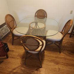 Glass table and chairs