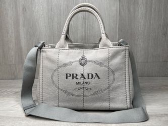 Prada Canapa Small Logo Canvas Tote B2439G Nube (A1D030810)