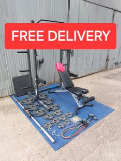 Pro Form Squat rack / gym / gymnasio / Olympic Weight Plates / pesas / bench press / Power Rack / Fitness