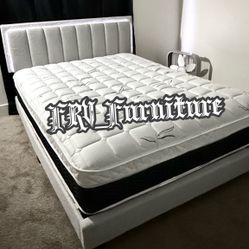 NEW QUEEN BED FRAME WITH MATTRESS