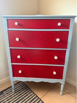 Antique 4 Drawer Tall Dresser