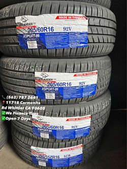 205/60R16 Atlander Set of Tires Installed and Balanced Set de Llantas Nuevas Instaladas y Balanceadas