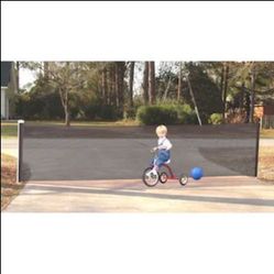 Kidkusion Retractable Driveway Guard, Black, 18'
