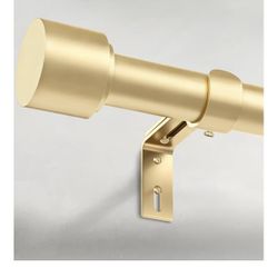 Gold Curtain Rods for Windows 66 to 120 Inch, 1 Inch Adjustable Heavy Duty Easy Install Curtain Rods Set for Outdoor, Patio, Farmhouse, Bedroom, Livin