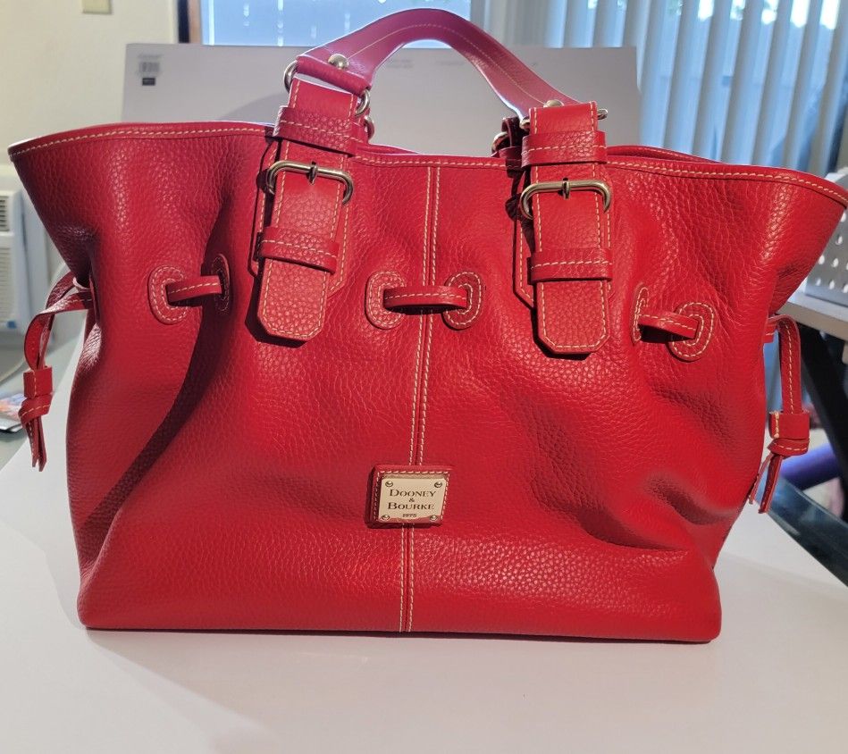 Dooney Bourke Red Bag Purse Satchel Authentic
