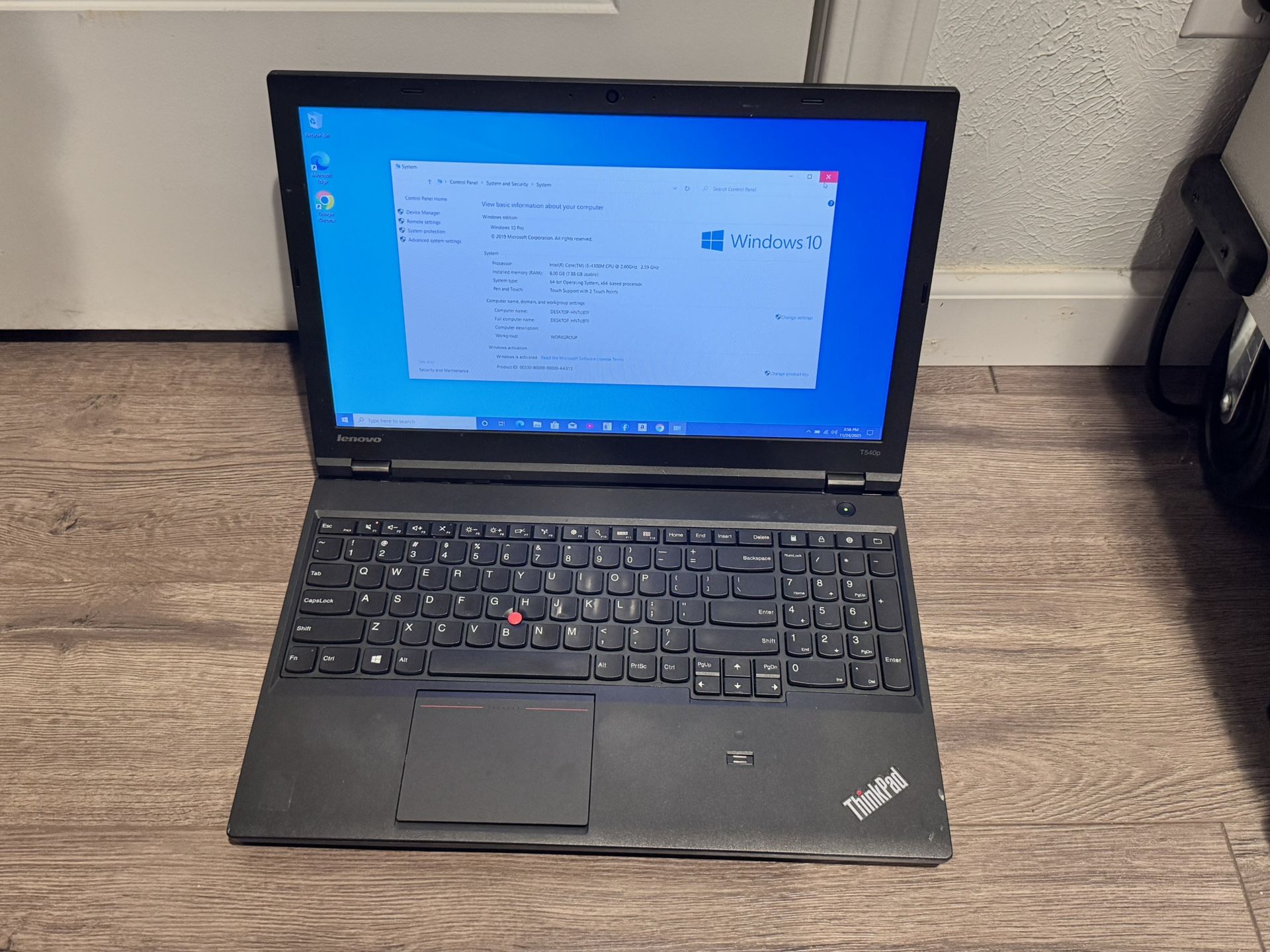 Lenovo Thinkpad T540p i5 8gb 512ssd windows 10 office 
