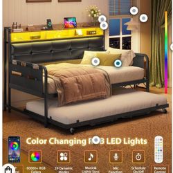 Brand New Upholstered In Box Twin to King Daybed  _ Black
