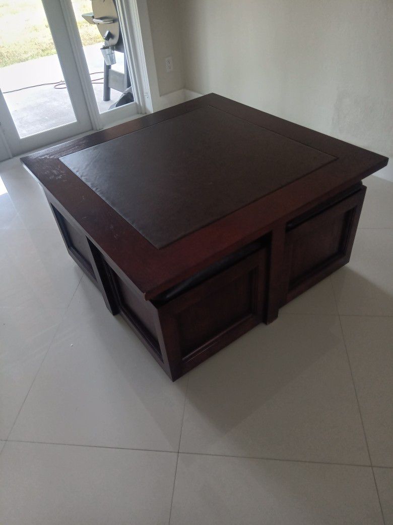 Beautiful Living Room Center Table With 4 Storage Bench 