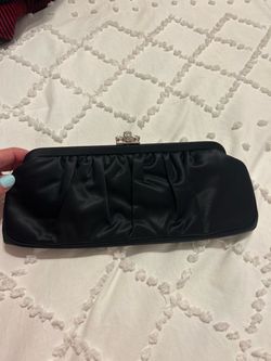 Black satin clutch