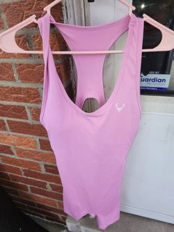 Pink Racerback Athletic Bodysuit Large