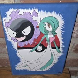 Gastly and Gardevoir Acrylic Painting 