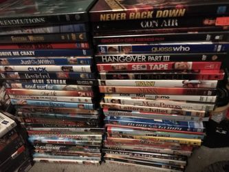 64 dvds action .comdey and kids and horror movies needs to be gone today ASAP