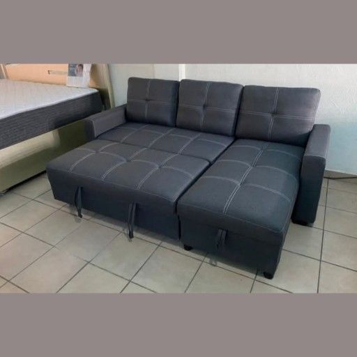 charcoal reversible convertible sectional sofa with pullout bed