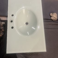 36” Bathroom Vanity Frost Glass Top