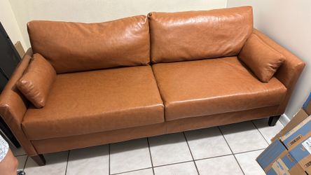 Faux leather couch