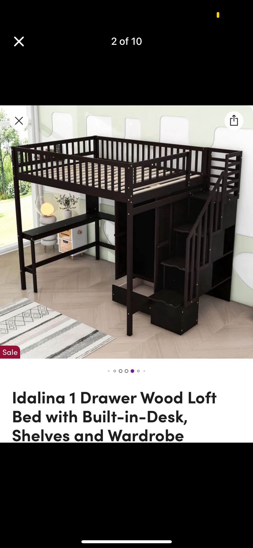 Idalina 1 Drawer Wood Loft Bed